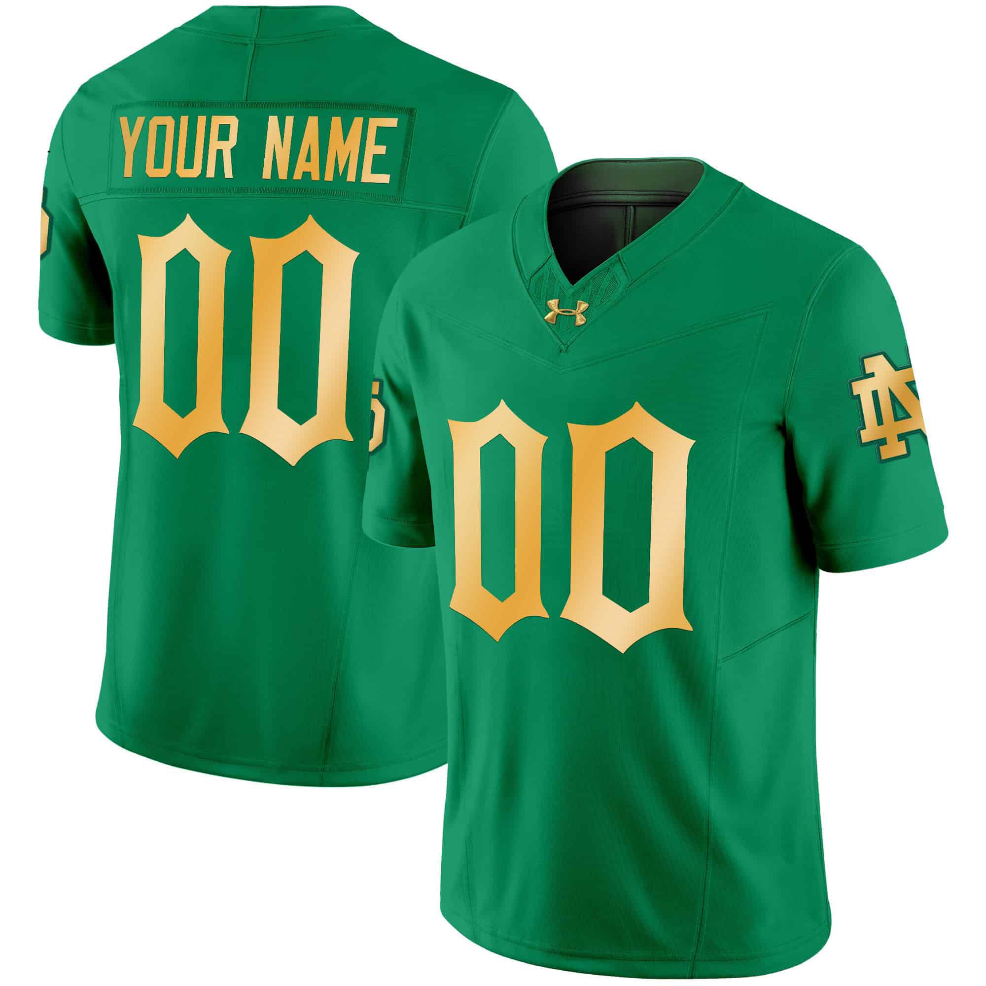 Men Notre Dame Fighting Irish Green 2024 Vapor Limited Custrom NCAA Jersey